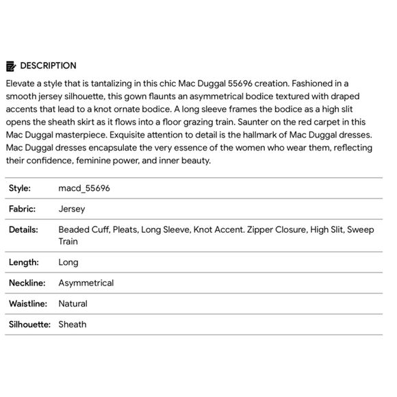 Ieena Mac Duggal 55696 One Shoulder Beaded Cuff Jersey Stretch - Size 14 - Picture 7 of 8